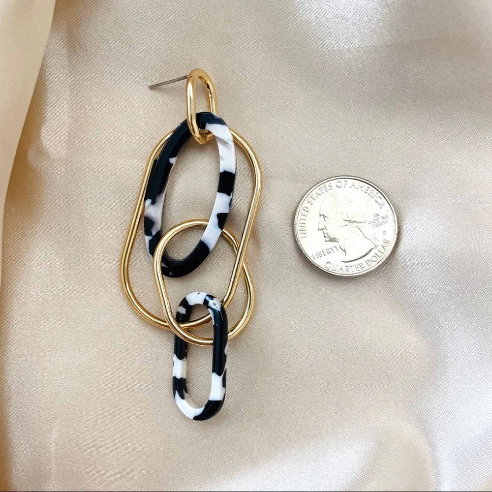 Acrylic Chic Modern Art Drop Earrings - Picture 3 of 7